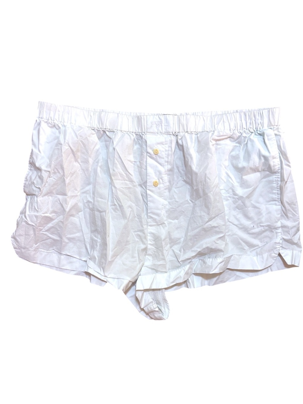 J. Crew White Elastic-Waist Boxer Lounge Shorts Size L
